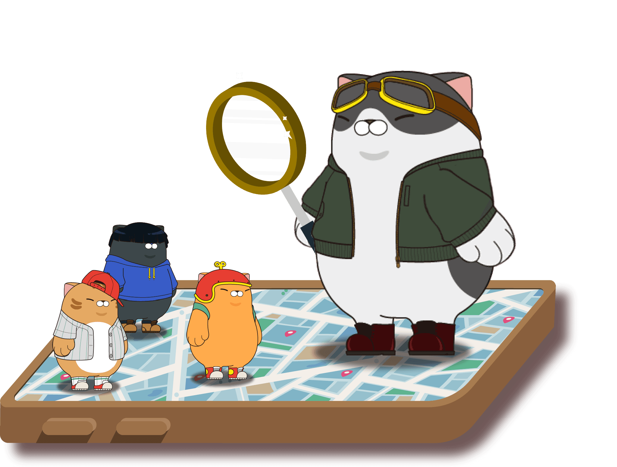 Decorative image of cats in the hero section